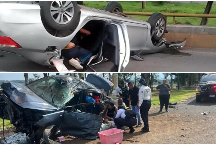 Una mujer malherida y daños materiales como resultado de dos accidentes en Morelia