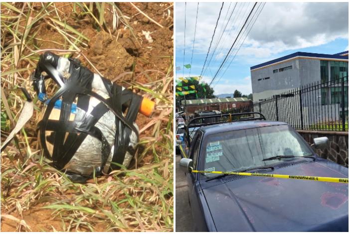 Uruapense llega a presentar denuncia con un aparente explosivo a la Fiscalía Regional