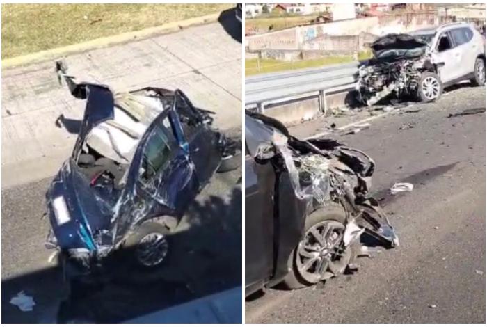 Vehículo cae de puente tras accidente múltiple en la carretera Morelia - Pátzcuaro; Tres lesionados