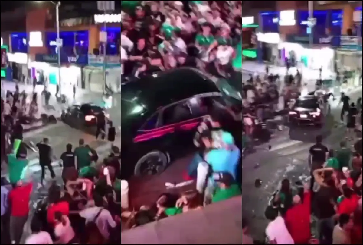 #Video: Atropellamiento masivo en Los Cabo tras festejo del triunfo del Tri, deja saldo de 17 heridos