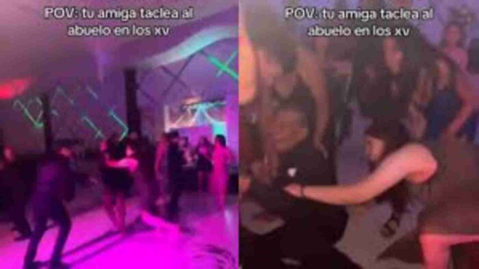 #Video: Baile »sorpresa» deja tecleado a viejito en XV años