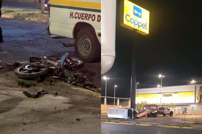 VIDEO | Camioneta invade carril, se brinca camellón, embiste a motociclistas y vuelca