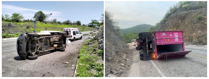 #Video | Camioneta vuelca a unos metros de la caseta de Santa Casilda