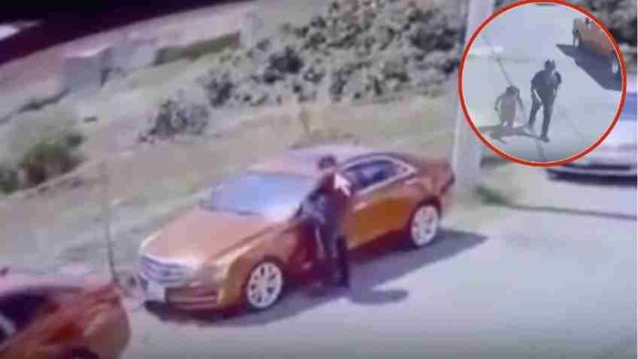 #Video: Captan a hombre robando autopartes con ayuda de una menor en Puebla