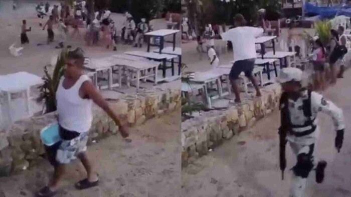 Video: Captan pelea entre turistas y trabajadores de playa en Acapulco