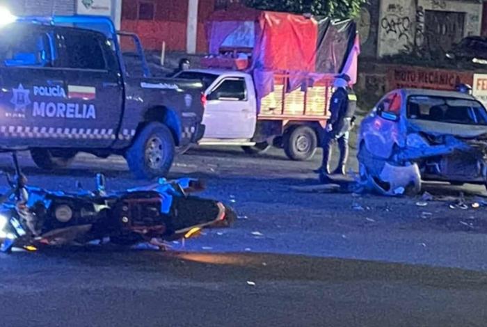 #Video | Choque entre auto y moto deja un herido en la Av. Madero Oriente de Morelia