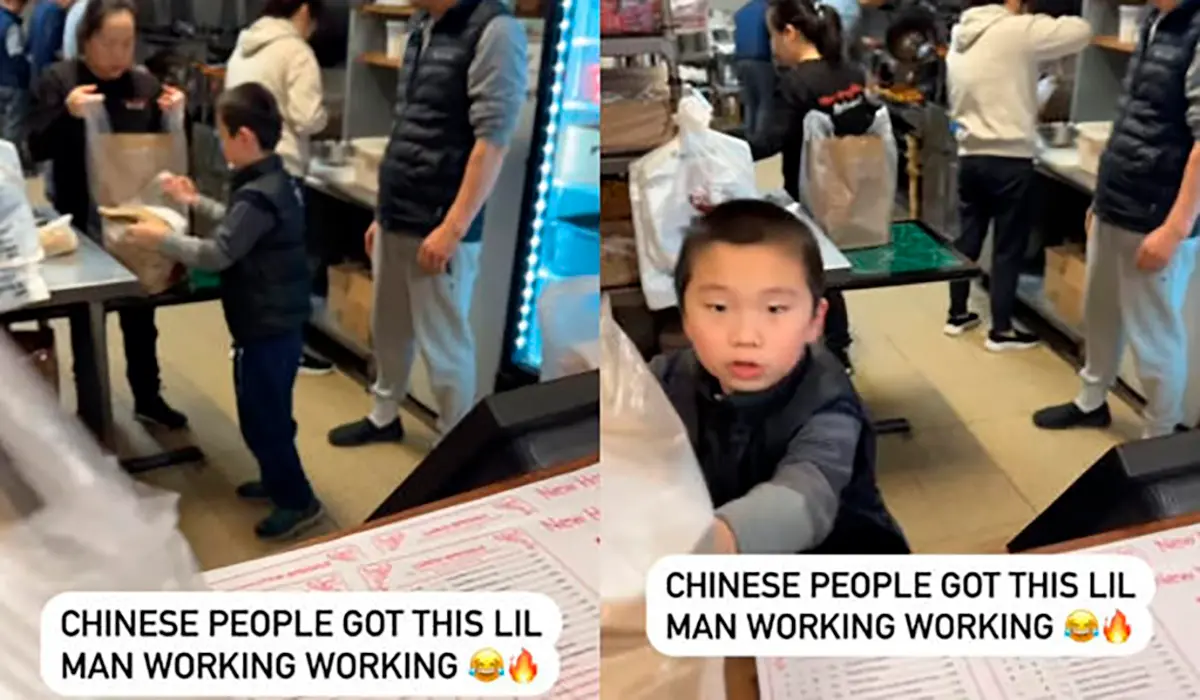 #Video de niño atendiendo en restaurante chino genera debate viral