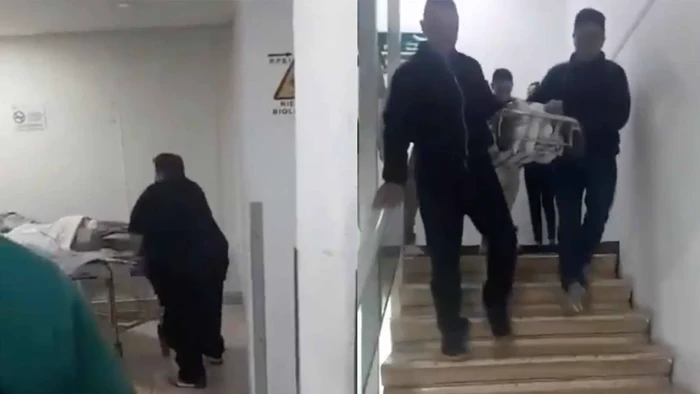 Video: Familiares trasladan a su difunto por falta de personal y elevador en hospital de Edomex