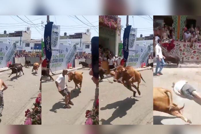 #VIDEO #IMPRESIONANTE 😱💥 ¡TRAGEDIA EN CORRIDA DE TOROS! Dos toros se salen de control en Las Delicias, Trujillo 🔥🐂 #Urgente