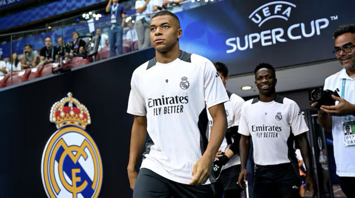 #Video | Kylian Mbappé debuta con el Real Madrid como titular en la Supercopa de Europa