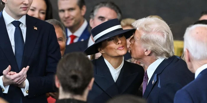 #Video: Melania y el sombrero anti besos de Trump se viralizan