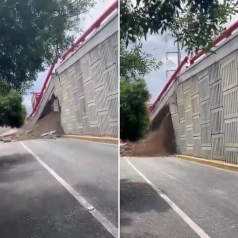 Video | Momento exacto del colapso de rampa de puente vehicular en San Pedro Garza García