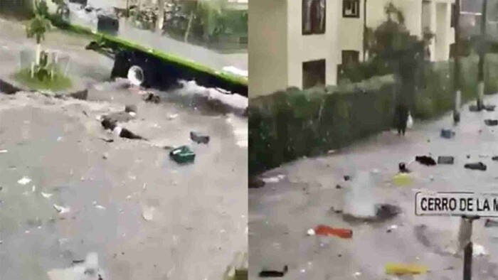 Video: Mujer es arrastrada por corriente de agua tras inundación y atropellada por un tráiler en CDMX