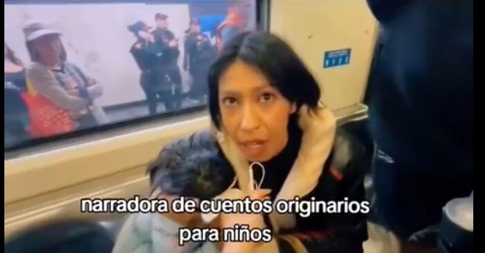 #Video | Policía usa violencia contra cuenta cuentos y su hija pequeña en la Línea 2 del Metro