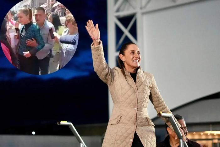 VIDEO: Presidenta Claudia Sheinbaum víctima de acoso cerca de Palacio Nacional