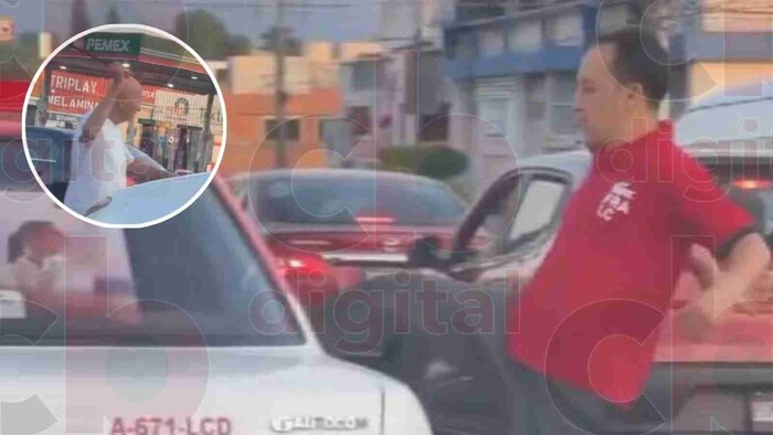 #Video: Taxista saca machete y persigue a conductor en Morelia