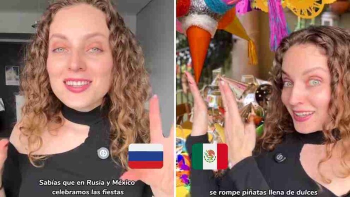 #Video: TikToker rusa compara la Navidad en Rusia y México