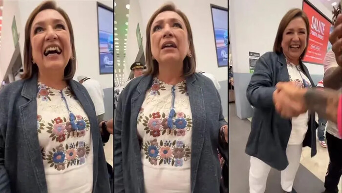 Xóchitl Gálvez es “trolleada” por tiktoker en aeropuerto