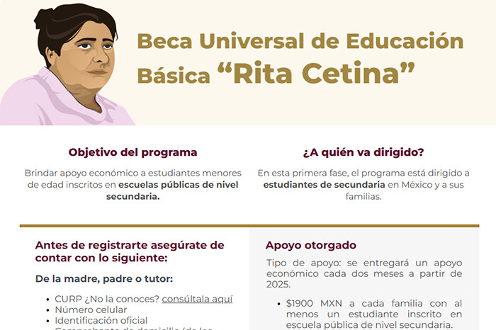 Ya funciona sin problema el registro de la beca Rita Cetina; ¿ya inscribiste a tu hijo o hijos? Ve el tutorial en video